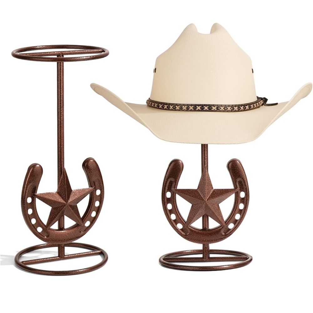 Western Star Hat Stand - Rustic Iron Cowboy Hat Holder